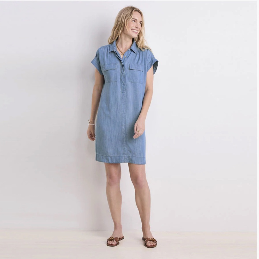 Vineyard Vines Margo Chambray Shirt Dress